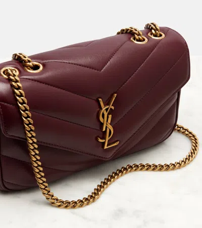 Saint Laurent Large Flip Shoulder Bag In Burgundy