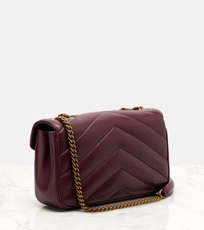 Saint Laurent Large Flip Shoulder Bag In Burgundy