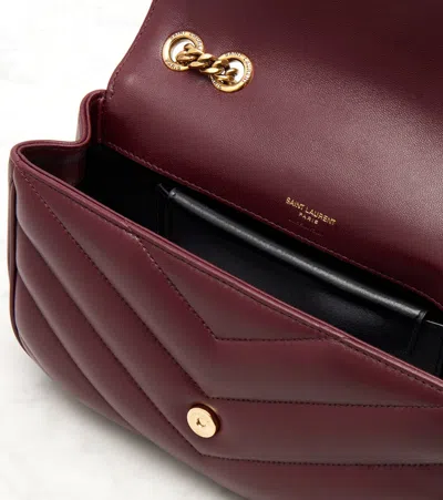 Saint Laurent Large Flip Shoulder Bag In Burgundy