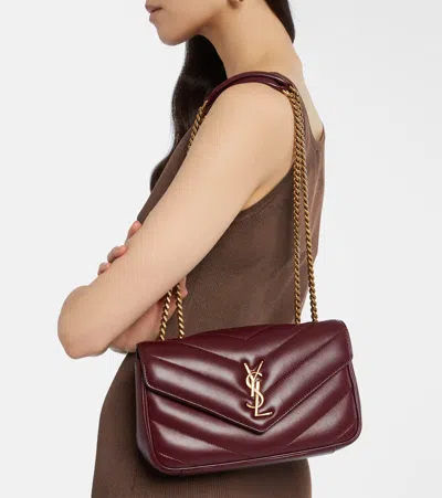 Saint Laurent Large Flip Shoulder Bag In Burgundy