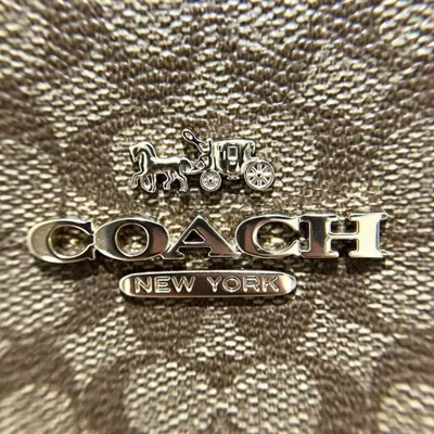 Pre-owned Coach Khaki Pvc Leather Handbag Shoulder Bag ()