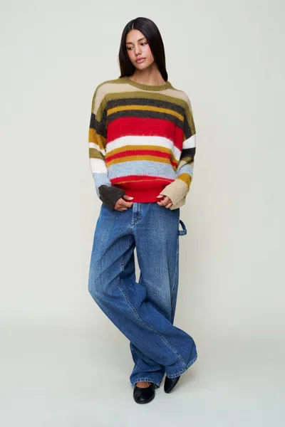 Danielle Guizio Ny Hawley Oversized Stripe Wool Jumper In Multi