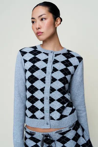 Danielle Guizio Ny June Relaxed Cardigan In Blue
