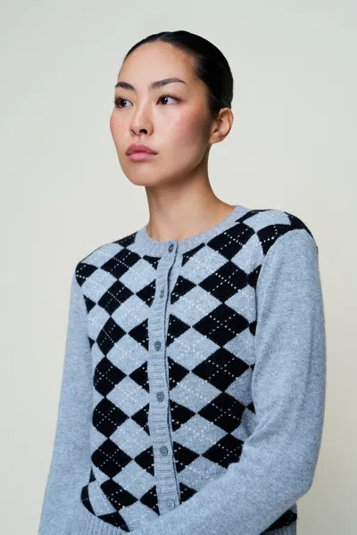 Danielle Guizio Ny June Relaxed Cardigan In Blue