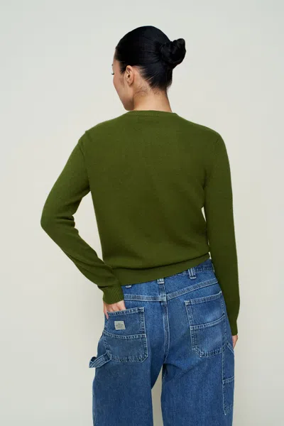 Danielle Guizio Ny June Relaxed Wool Cardigan In Green