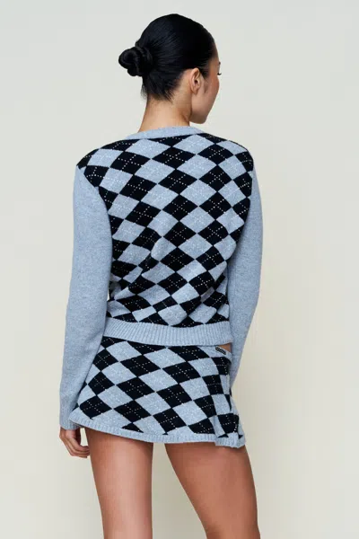 Danielle Guizio Ny June Relaxed Cardigan In Blue