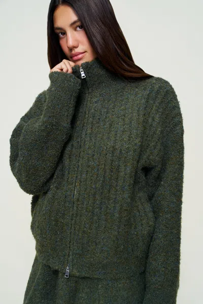 Danielle Guizio Ny Mila Zip Up In Green
