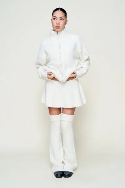 Danielle Guizio Ny Mila Zip Up In White