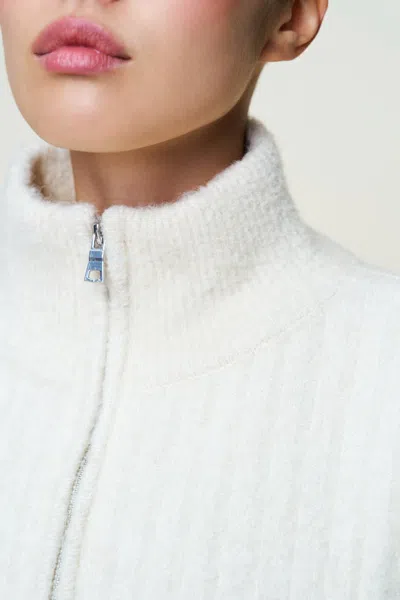 Danielle Guizio Ny Mila Zip Up In White