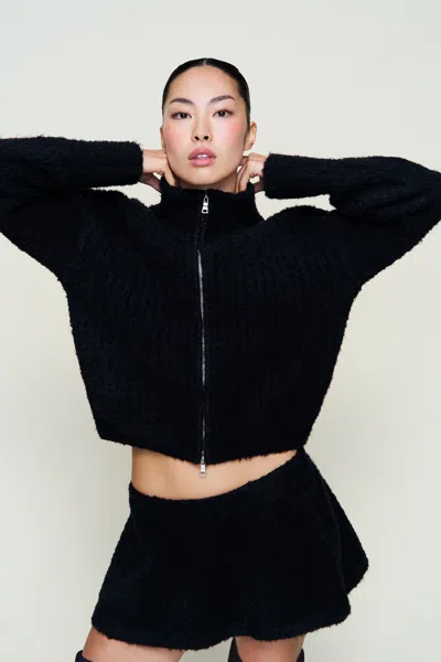 Danielle Guizio Ny Mila Zip Up In Black