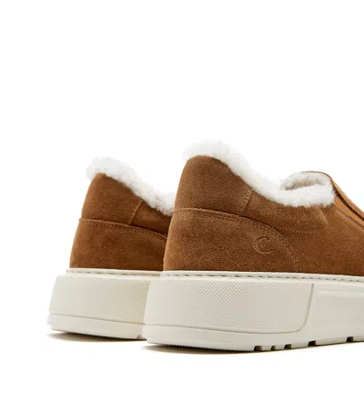 La Canadienne Valerie Genuine Shearling Lining Slip-on Sneaker In Brown