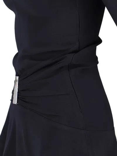 Attico Black Scoop-neck Mini Dress In Brown