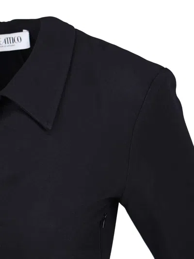 Attico Black Scoop-neck Mini Dress In Brown