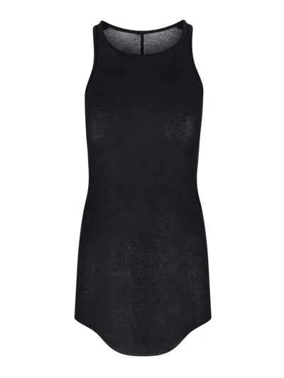 Rick Owens Tank Top In Viscose And Silk In Black