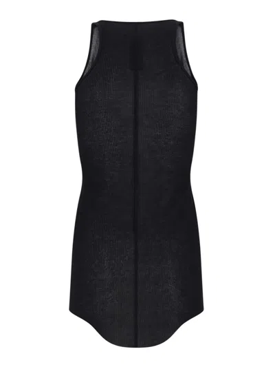 Rick Owens Tank Top In Viscose And Silk In Black