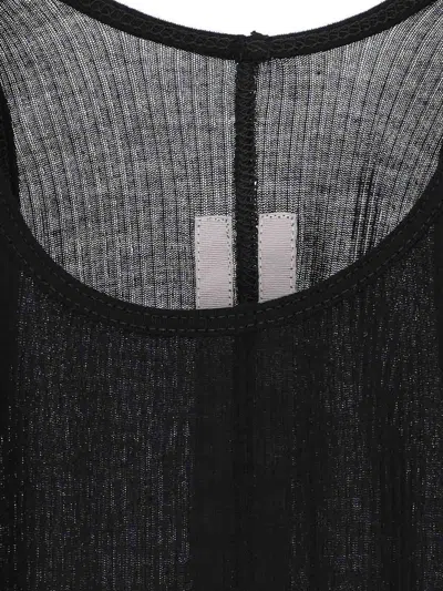 Rick Owens Tank Top In Viscose And Silk In Black