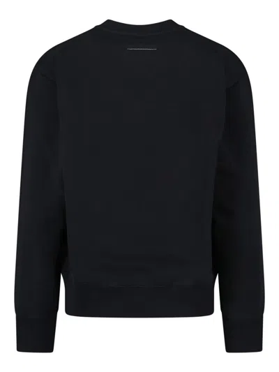 Mm6 Maison Margiela Logo Cotton Sweatshirt In Black