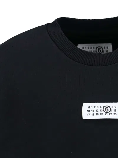 Mm6 Maison Margiela Logo Cotton Sweatshirt In Black