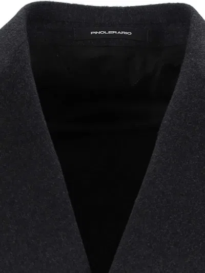 Tagliatore Double-breasted Virgin Wool Coat With Notched Lapel In Black