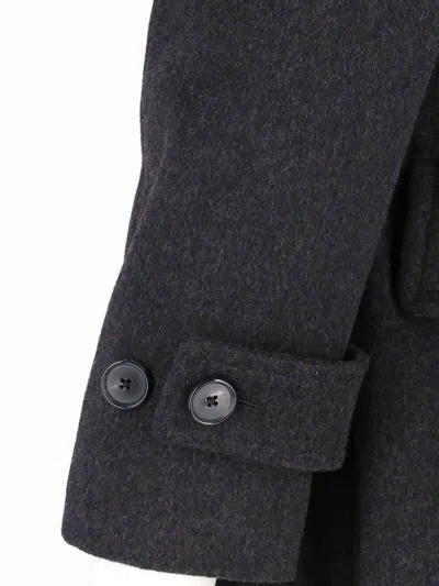Caruso Double-breasted Grey Coat With Notched Lapel In Gray