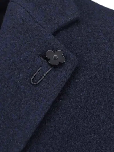 Lardini Classic Tailored Coat With Three-button Closure In Blue