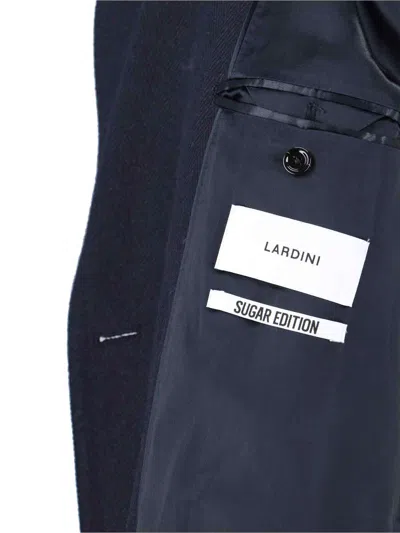 Lardini Double-breasted Jacket With Notch Lapel And Back Vent In Blue