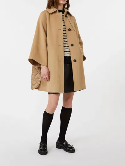 Weekend Max Mara Rufo Single-breasted Wool Coat In Brown