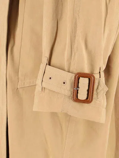 Isabel Marant Long Belted Double-breasted Jacket With Sophisticated Cuffs In Brown