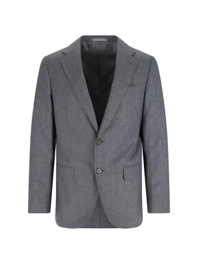 Caruso Tailored Grey Suit With Two-button Blazer In Gray