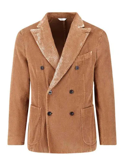 Boglioli Terracotta Brown Double-breasted Jacket In Multi