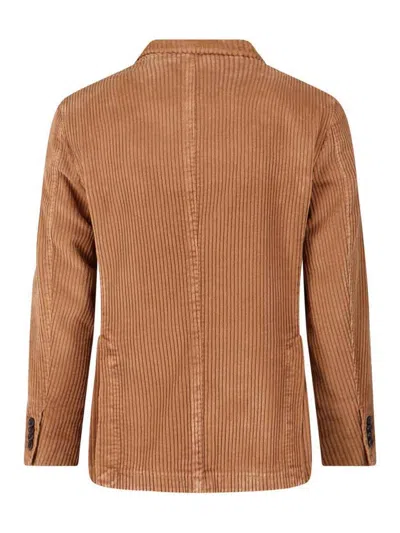 Boglioli Terracotta Brown Double-breasted Jacket In Multi