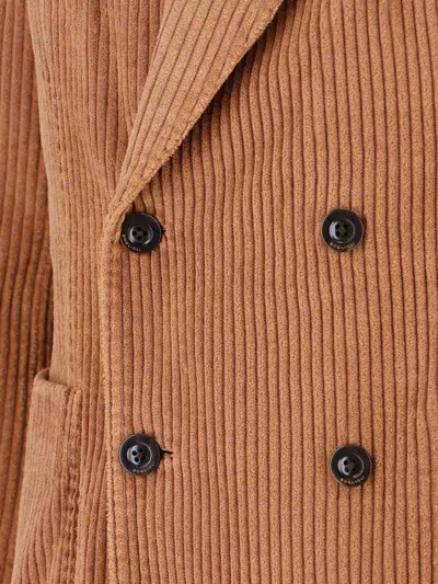 Boglioli Terracotta Brown Double-breasted Jacket In Multi
