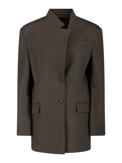 Attico Lapel Jacket With Flap And Chest Pockets In Multi