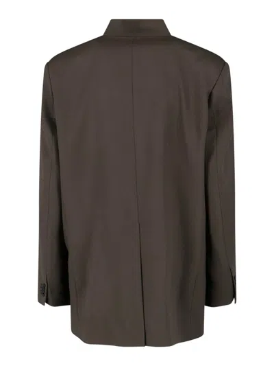 Attico Lapel Jacket With Flap And Chest Pockets In Multi