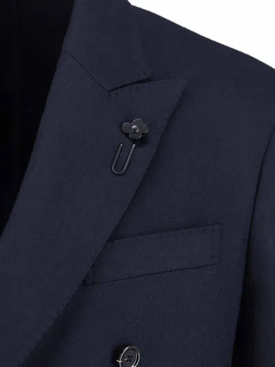 Lardini Tailored Jacket With Notch Lapel And Button Detailing In Blue