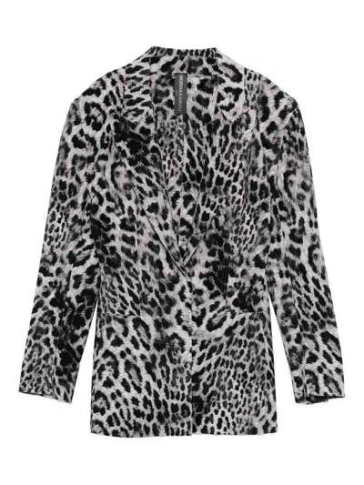 Norma Kamali Leopard Print Single-breasted Jacket In Gold