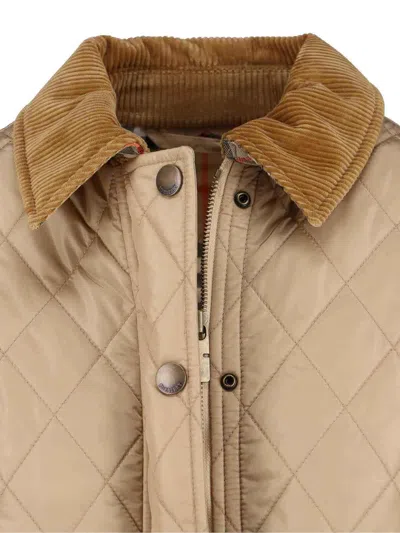 Burberry Cropped Quilted Nylon Jacket In Brown