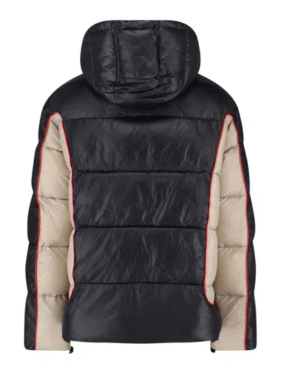 Diesel W-ostend Impactful Color-block Puffer Jacket In Black