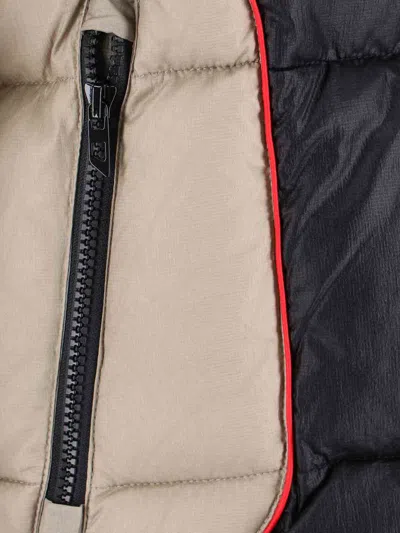 Diesel W-ostend Impactful Color-block Puffer Jacket In Black