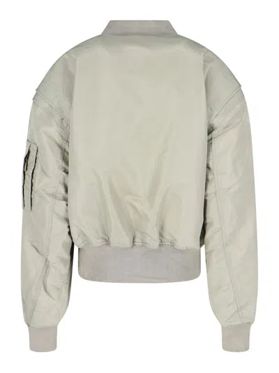 Entire Studios Grey Satin Bomber Jacket - Unisex - Nylon/polyester In Neutral
