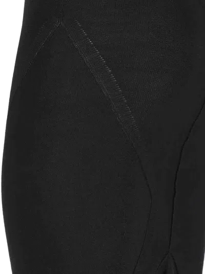 Rick Owens Asymmetrical Midi Skirt In Wool In Black