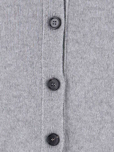 Marni Cashmere Cardigan With Logo In Gray