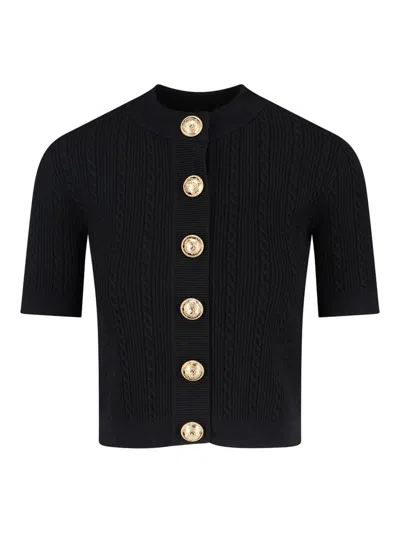 Balmain Pb Labyrinth Knit Cardigan In Black