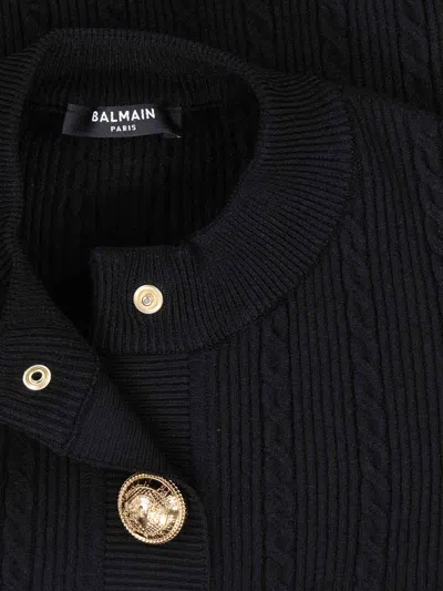 Balmain Pb Labyrinth Knit Cardigan In Black