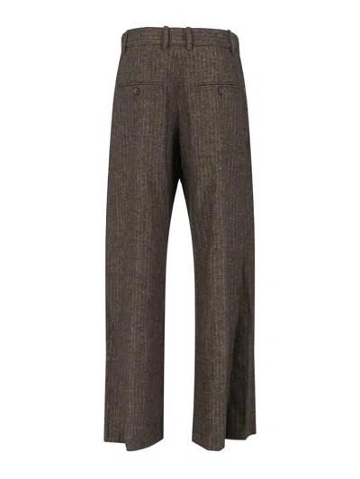 Isabel Marant Straight Pants In Mixed Wool In Brown