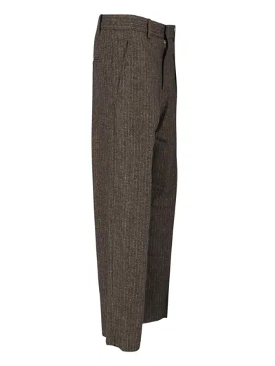 Isabel Marant Straight Pants In Mixed Wool In Brown