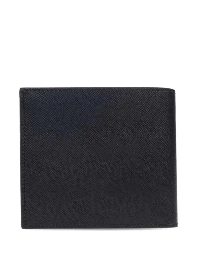 Paul Smith Textured Leather Bifold Wallet With Embossed Signature In Black