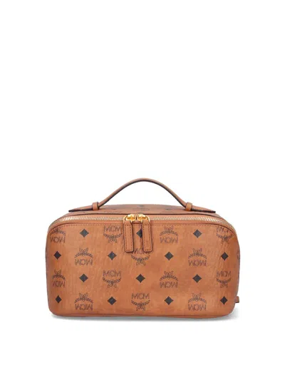 Mcm Rectangular Shape Side Strap Top Handle In Brown