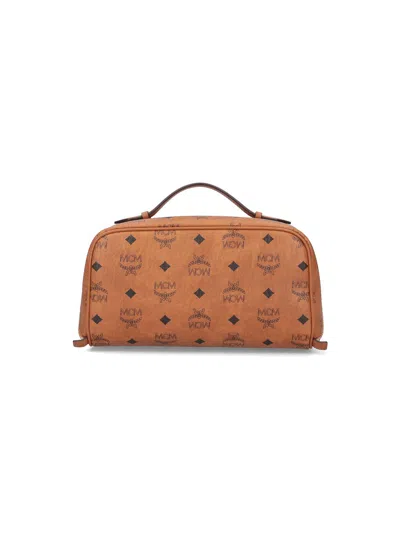 Mcm Rectangular Shape Side Strap Top Handle In Brown