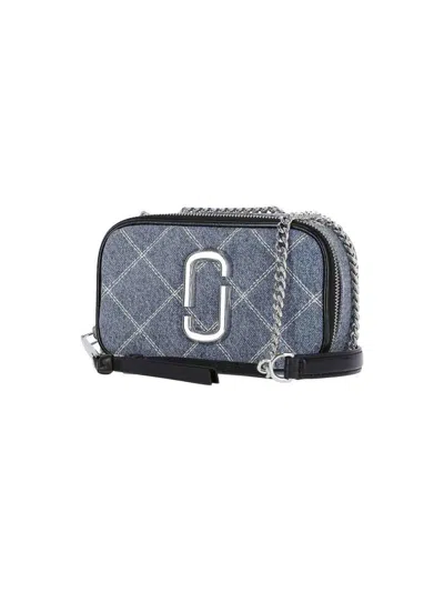 Marc Jacobs Small Crossbody Bag The Snapshot In Quilted Denim In Blue